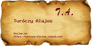 Turóczy Alajos névjegykártya
